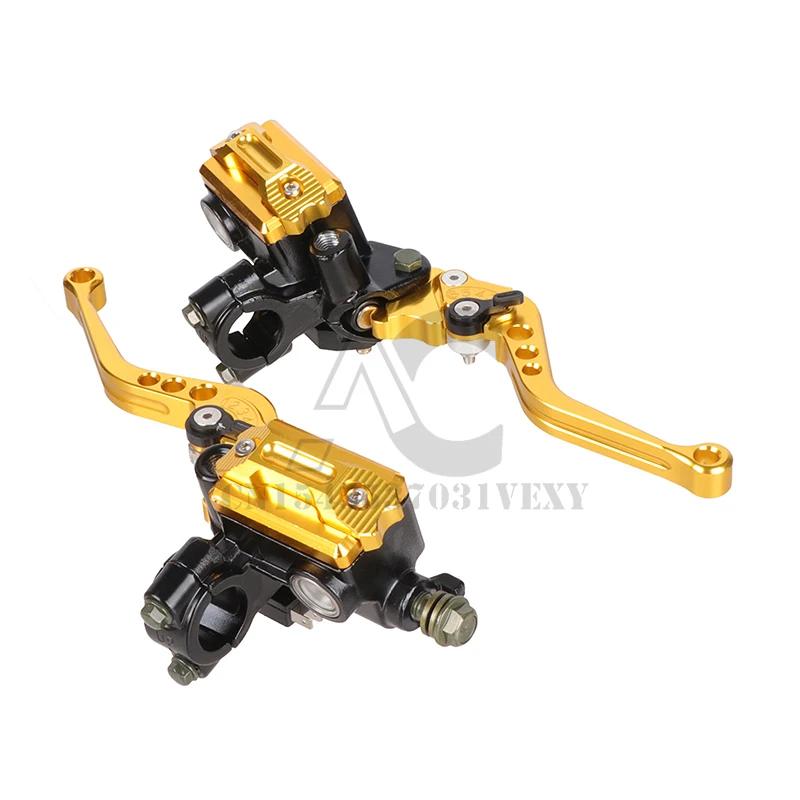 

7/8 22mm Left and Right Handlebar Motorcycle Hydraulic Brake Master Cylinder Clutch Levers Sets For Honda Yamaha Suzuki золотой