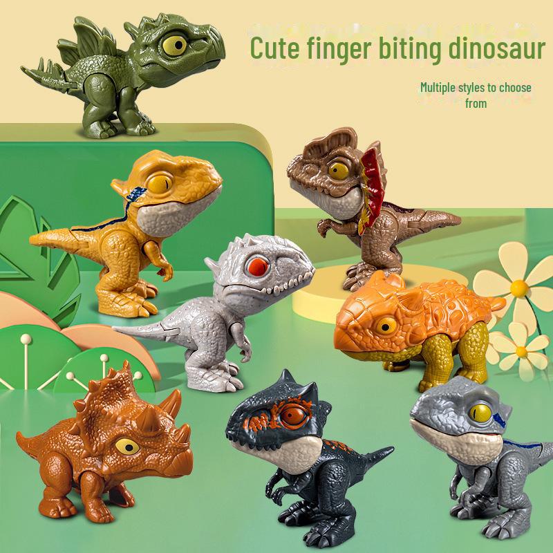 Movable Cartoon Dinosaur: Cute Finger-Biting Toy for Kids' Creative Decoration