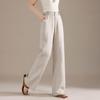 RAIN.CUN High-Waist Linen Blend Wide-Leg Pants