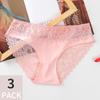 3 Pcs Lace Panties Pack Sexy Intimate Lingerie Lace Nylon Erotic Briefs Transparent Knickers