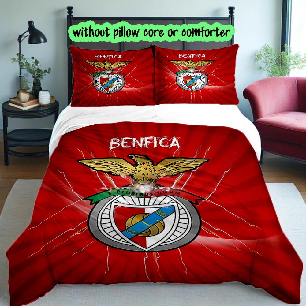 3pcs Duvet Cover Set, SL Benfica Digital Print Bedding Set, Soft Comfortable Bedclothes For Bedroom, Guest Room