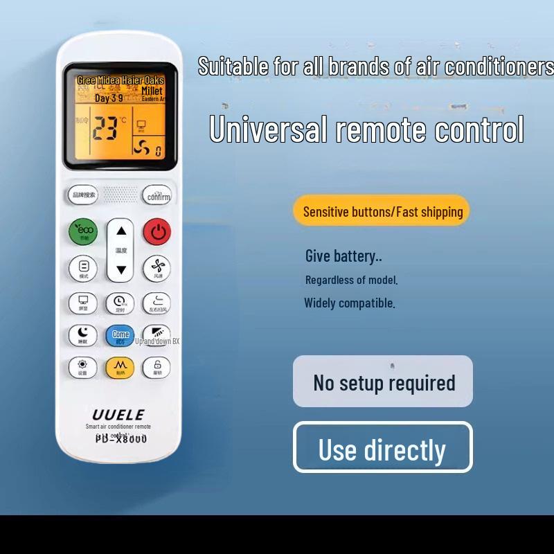 Universal Air Conditioner Remote Control for Gree, Midea, Hualing, Haier, Handian, Chigo, and More Major Brands