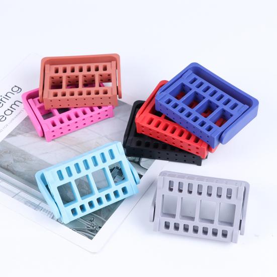 16 Holes Nail Drill Bit Tool Box Holder Grinding Head Display Rack Storage Stand
