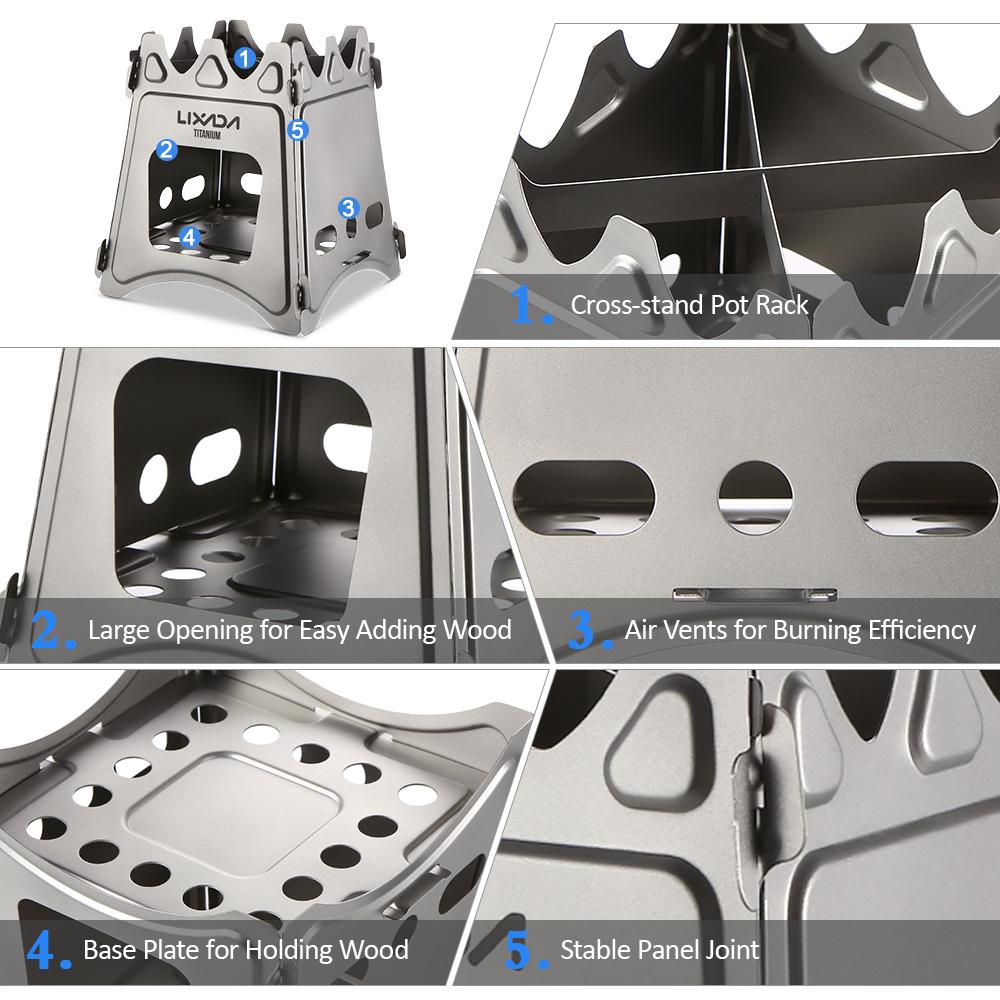 Compact Folding Wood Stove for Outdoor Camping Cooking Picnic