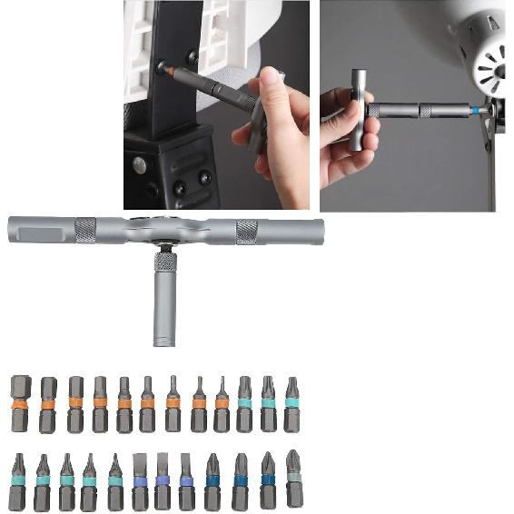 Ratchet Screwdriver Set Nut and Screwdriver Tool Set Small Ratchet Repair Screwdriver Set Rotatable Ratchet Handle Portable Furniture Computer