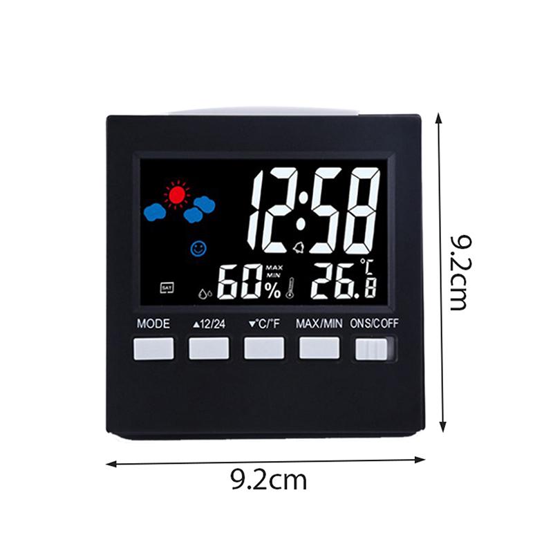 Multi-Functional Weather Station Clock Thermometer Hygrometer Calendar Digital Lcd Display Temperature And Humidity Meter