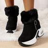 Damen Chunky Plateau Stiefel Reißverschluss Winterschuhe mit dickem Plateauabsatz (Rutschfeste Sohle) Warme Schnee-Stiefeletten Damen Freizeitschuhe