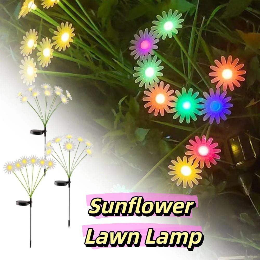 LED Solar Lamp Solar Daisy Lights Simulation Flower 6/8/10 LED Solar Landscape Lights Solar Powered Ground Plug
