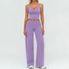 Women's Tracksuit Fitness Suit Two Piece Yoga Sets Women Sportswear Workout Sports Bra High Waist Flared Pant Gym Clothing