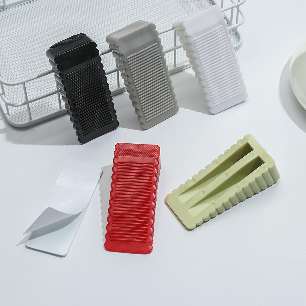 ABS Silicone Non Punching Self Adhesive Floor Block Wall Protector Door Wedge Door Stopper