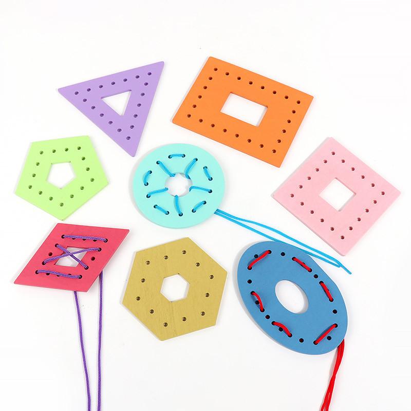 Holz Schnürkarten Einfädelspiel Lehrmittel Schnüren Formen Kinder Valentinstagsgeschenke für Flugzeug Kleinkinder Baby Kinder Kindergeschenke