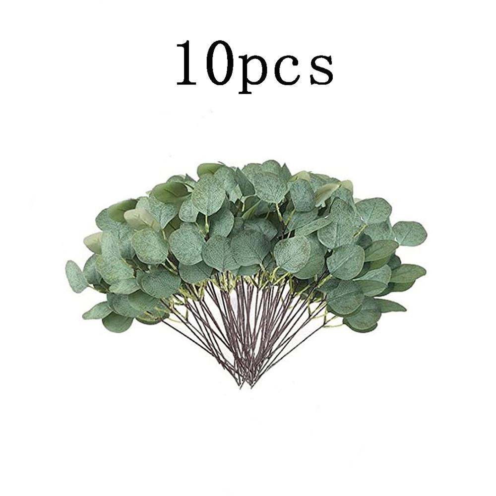 30/60/120Pcs Artificial Eucalyptus Leaves Stems Bulk 3 Kinds Mixed Silver Dollar Eucalyptus Bouquets Floral Wedding Home Decor