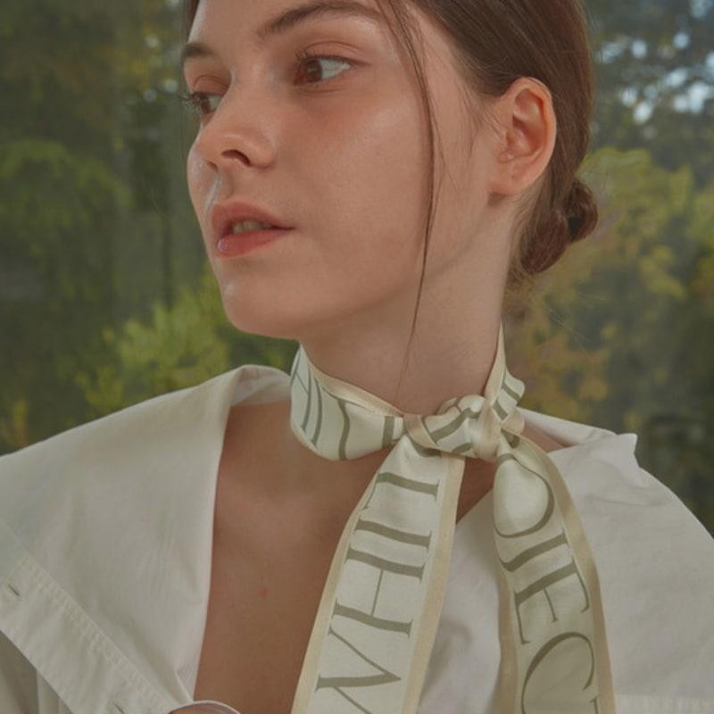 

White Project SERENA TWILLY SILK SCARF_2COLOR CREAM