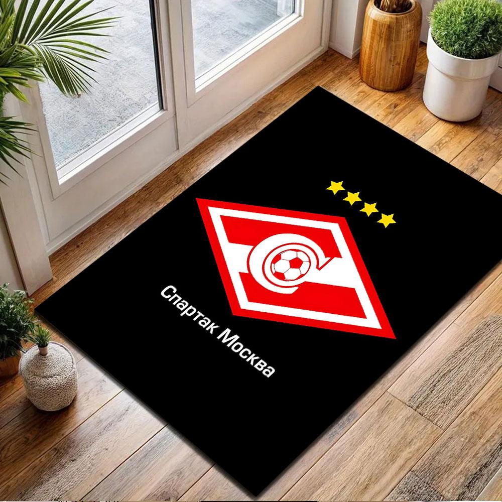 Spartak Moscow Logo with Soccer Ball Patterned carpet, non slip mat suitable for living room and bedroom sofas
