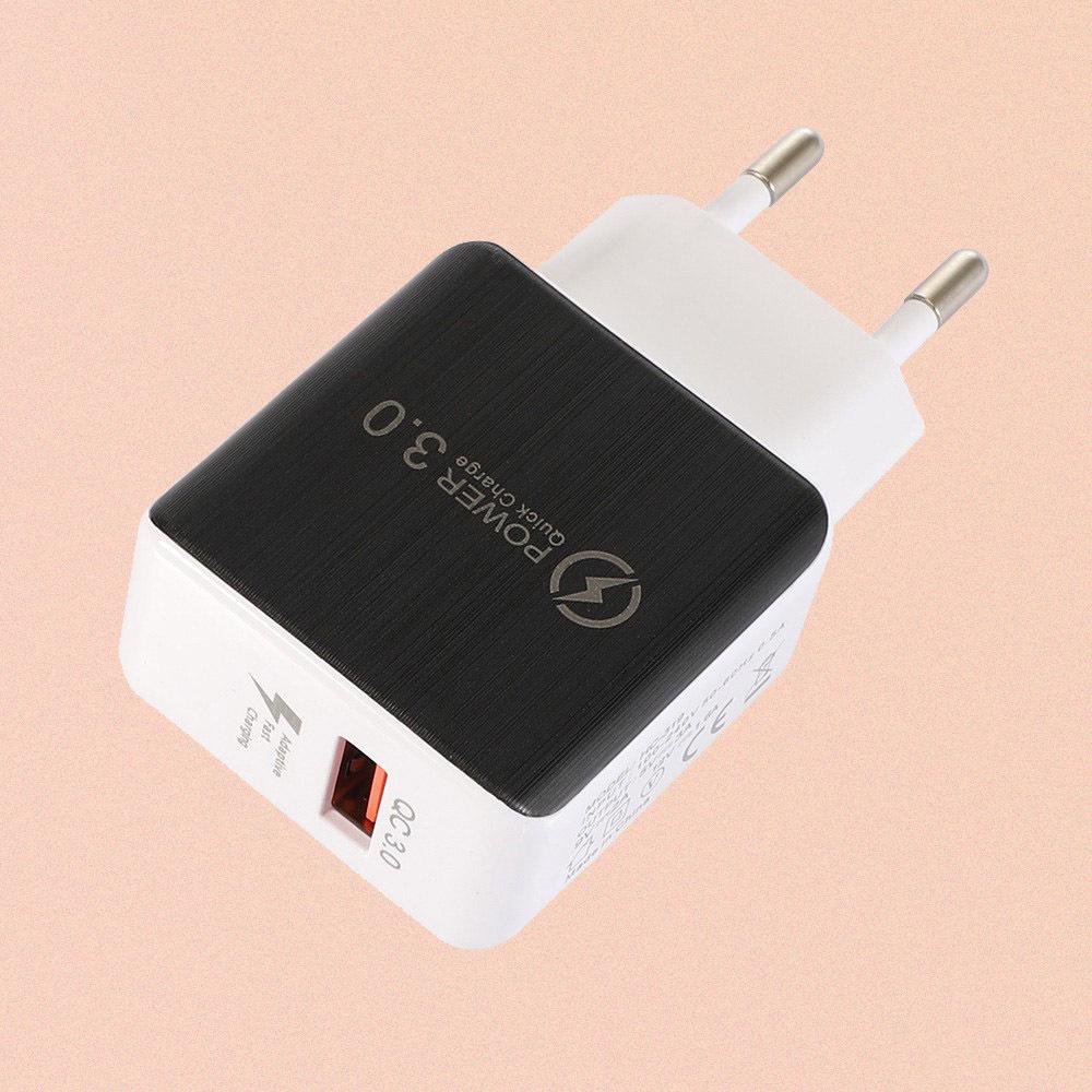 QC3.0 3A Mobile Fast Charger: 5V/9V/12V Fast Charging Adapter for Travel.