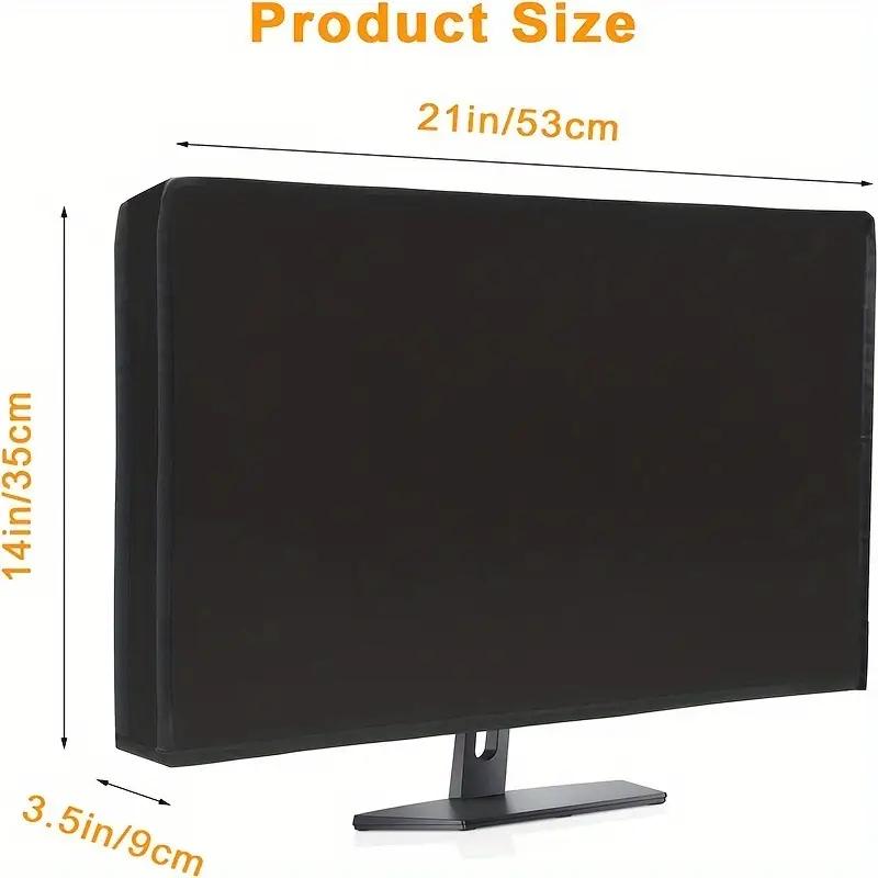 Waterproof 420D Oxford Cloth Monitor Cover - Anti-Static, Dustproof with HD Panel Protection, Black
