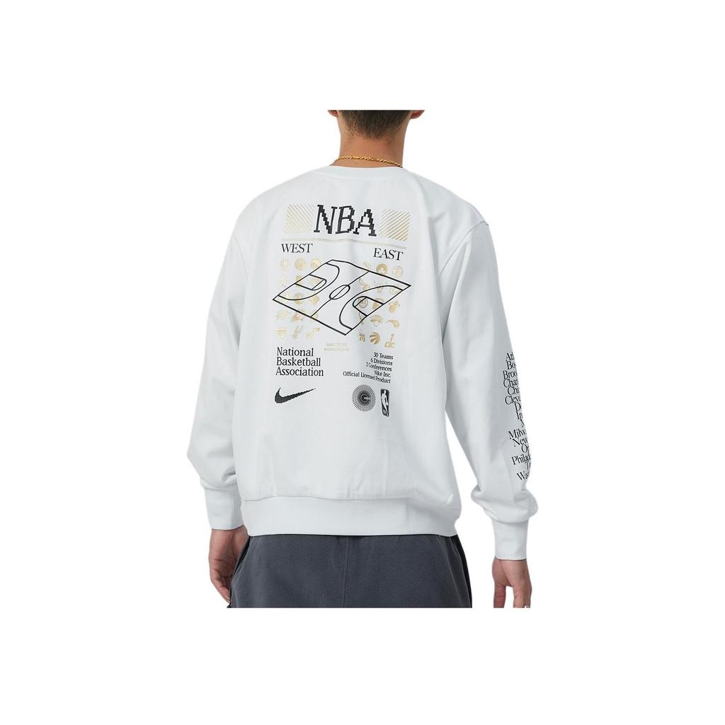 Nike Dri-Fit Standard Issue Crew Neck Sweatshirt With Letter Pattern Print Men Sweatshirt White FD8469-121