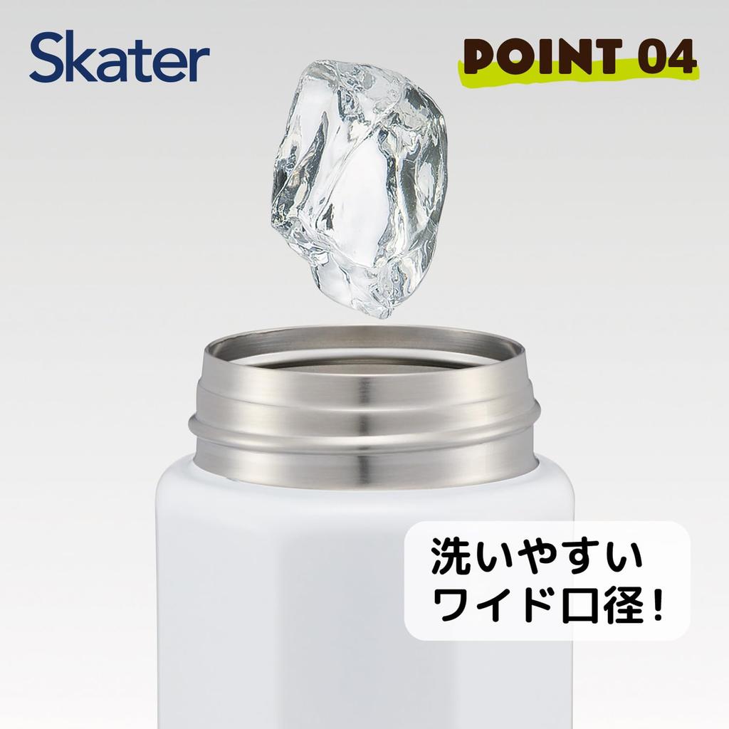 Skater Stainless Steel Mug Bottle, 350ml, Easy to Hold, Octagonal Shape, Insulated, Rilakkuma Design, Basic, STO4