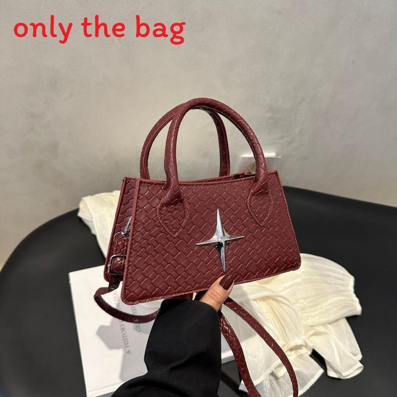 Crossbody Shoulder Retro Bag With Star Decoration And Woven Pattern For Daily