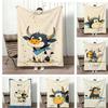 Illustration Cartoon Bull Throw Lightweight 240g Flannel Blanket Soft Skin-friendly for Summer Cooling