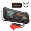 WOLFBOX JS24 4000A 24000mAh Пусковий пристрій 88.8Wh Бустер для запуску 12В Автомобільного Акумулятора 10л Бензинового 10л Дизельного Двигуна зі Світлодіодним Світлом