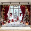 Vibrant Winter Wonderland Christmas Theme Banner Decoration Background Rural Window Scene Decoration Photography Background