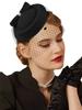 New 20s 50s Vintage Pillbox Hat Kentucky Derby Veil Fascinators Cocktail Tea Party Headwear Clip Fascinator Hat for Women