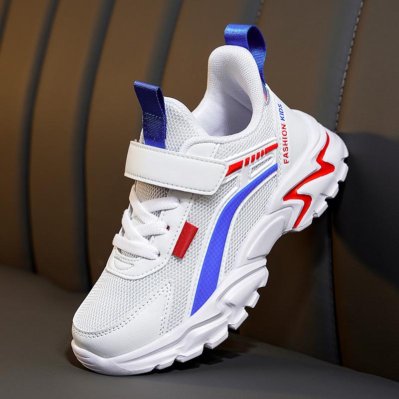 Boys Shoes 2025 Spring and Summer New Children's Dad Shoes Breathable Mesh White Shoes Student School Style Sports Shoes