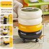 Light Luxury Color-Block Trash Can with Wheels and Lid