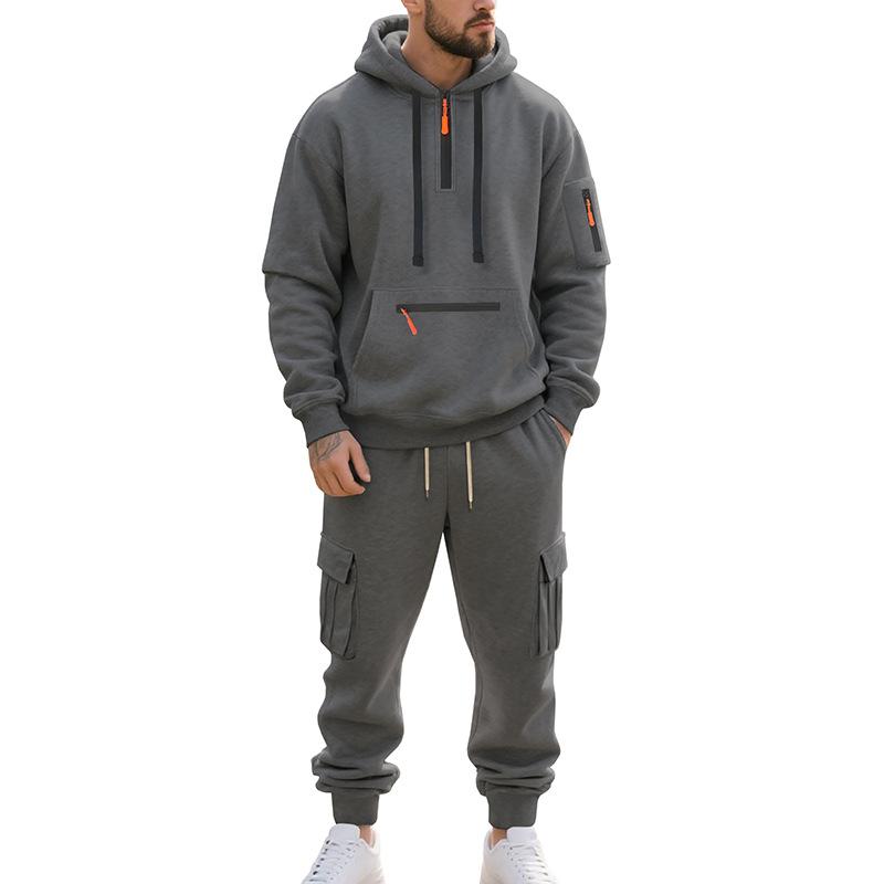 

And Mens Casual Sports Multi-pocket Tooling Set Fashion Reconstructed Elastic Wide-leg Loose Mens Outfit XXXL