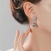 Silver-Gray Zircon Mother-of-Pearl Earrings - Elegant, Versatile, High-End Design