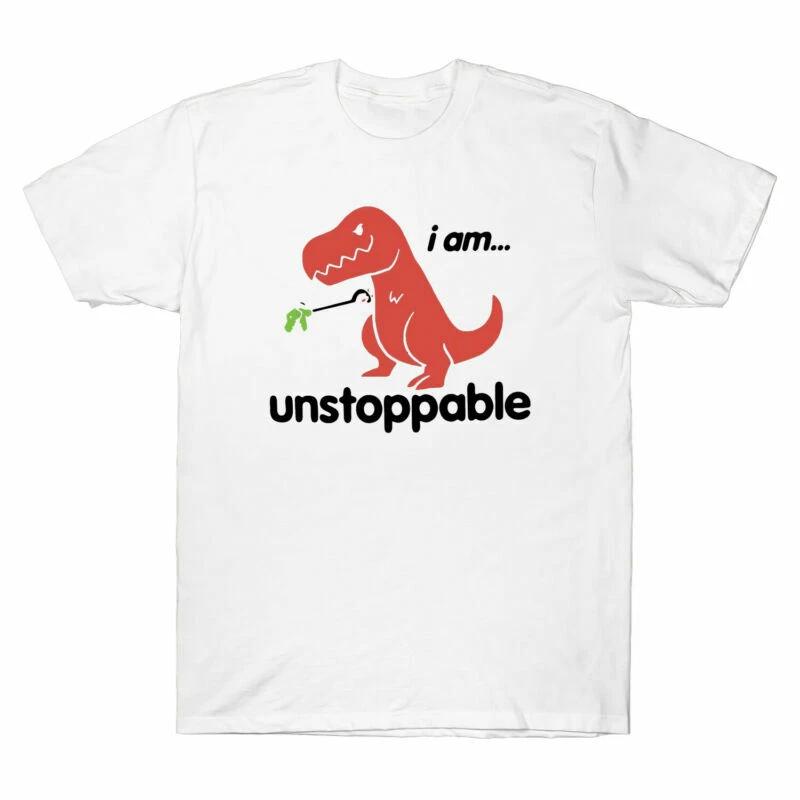 Men T Shirt Cotton I Am TRex Unstoppable Dinosaur Funny Cool Men Black Cotton TShirt Short Sleeve Harajuku Funny