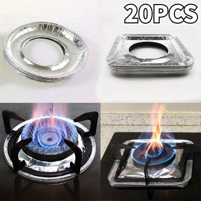20PCS Stove Protector Cover Disposable Aluminium Burner Liner Gas Stovetop Cleaning Pad Mat Kitchen Accessories Pad Foil Cooker