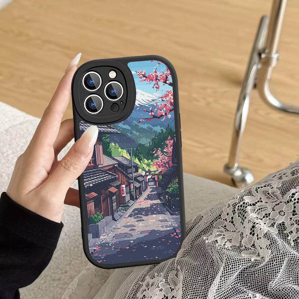 Fuji Mountain Osaka City Landscape Phone Case Hard Leather For IPhone 16 15 14 13 12 Mini 11 14 Pro Max Xs X Xr 7 8 Plus Fundas