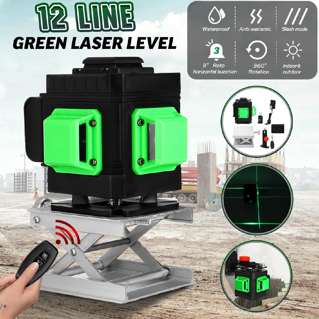

3D Self-Leveling 12 Lines Laser Level 360° Horizontal And Vertical Cross Laser Levels Measuring Tool New