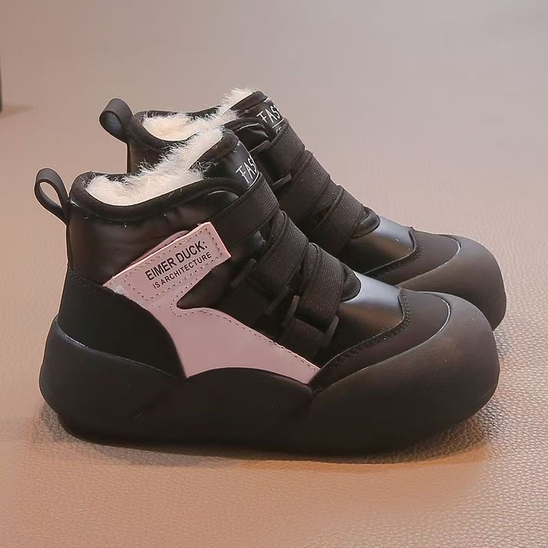 

Boys And Girls Unisex Thickened Flat Shoes for Autumn Winter Comfortable Casual Board Shoes 26 чёрный