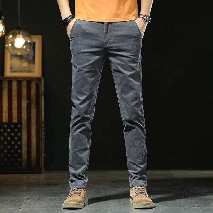 

Весняно-літні нові чоловічі прямі повсякденні штани чоловічі Вузькі чоловічі повсякденні брюки на резинці молодіжні повсякденні штани чоловічі 28 сірий колір