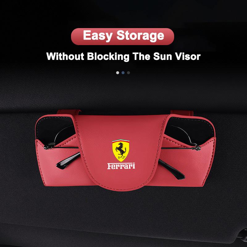 Car Interior Glasses Case Sun Visor Sunglasses Box Holder For Ferrari SP1 812 F40 F12TDF SF90 458 488 599 612 FF F12 Accessories MQ1