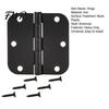 Rotatable Door Hinge 1/5Pcs Rounded Matte Black Hinges Flat Iron Bifold 6 Hole Residential Standard Bedroom Indoor House Hardware Essentials