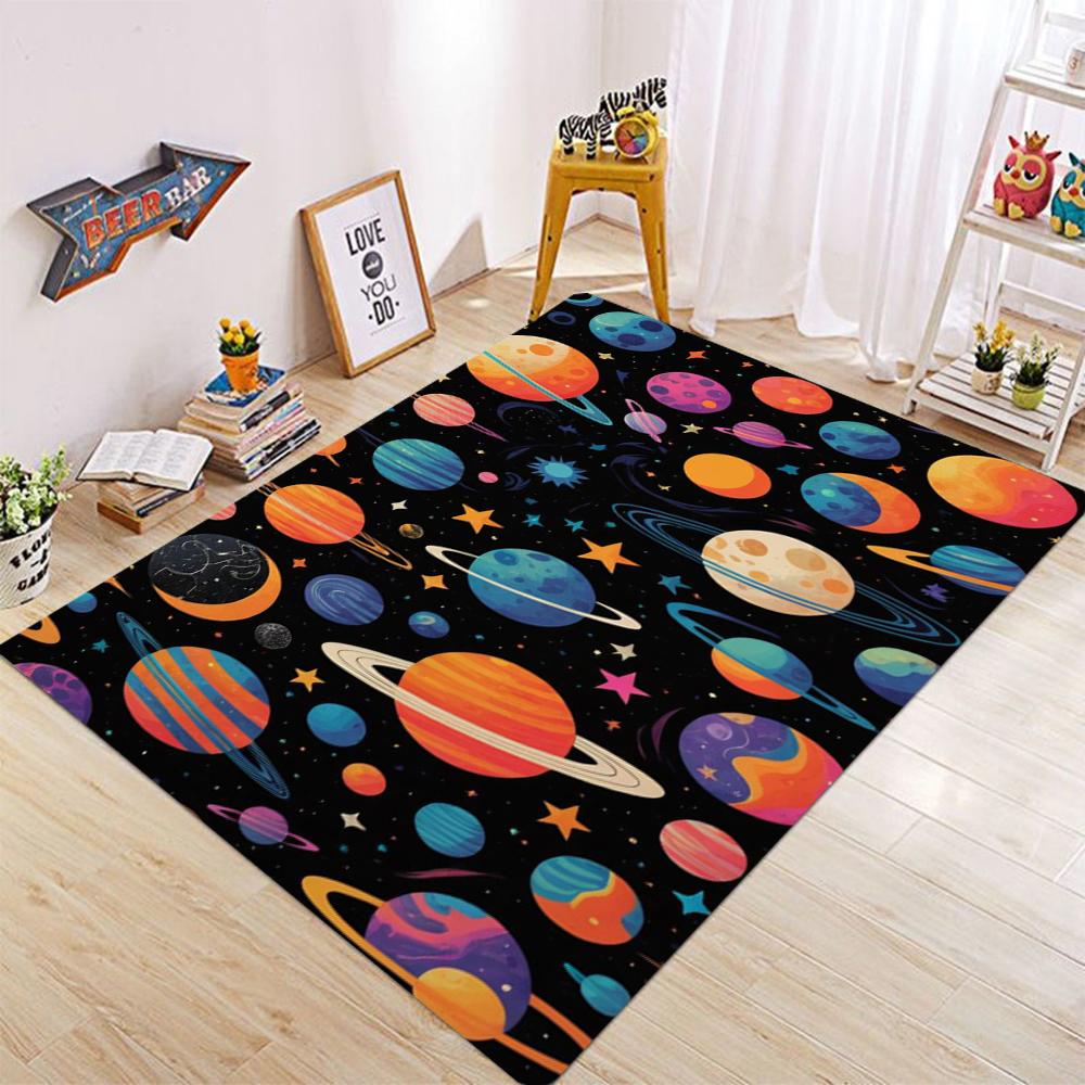 Space Galaxy Carpet Universe Living Room Bedroom Kitchen Sofa Table Balcony Carpet Anti Slip Washable Mat Exquisite Accessories