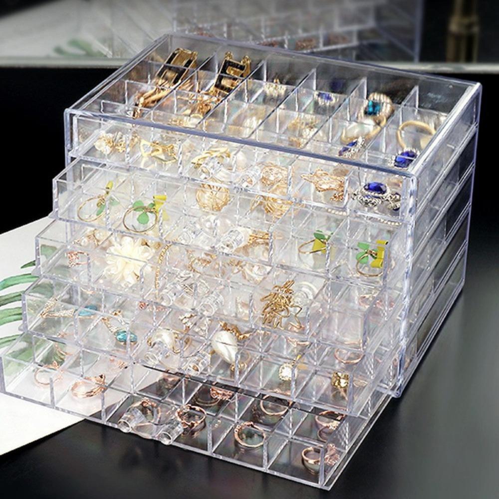 Jewelry Storage Box Large Capacity Household Finishing Box Earrings Necklace Portable Storage Box