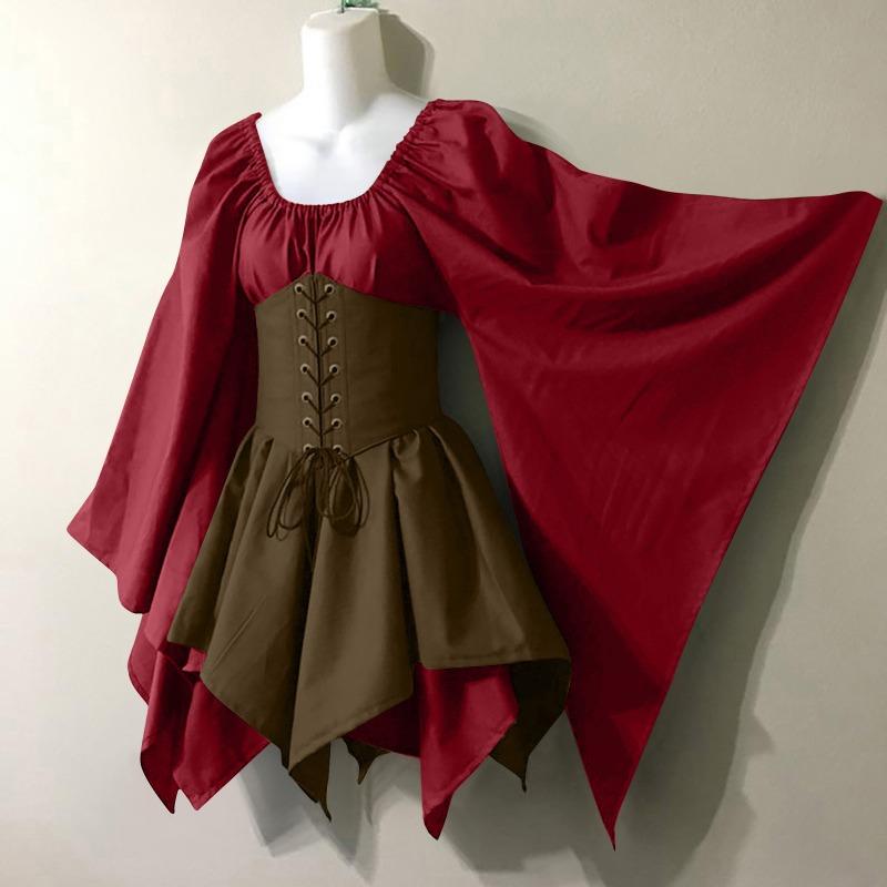 New long-sleeved women's Renaissance medieval dress