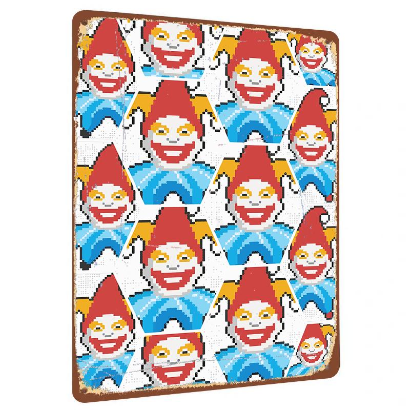 Custom Clown Pattern Metal Iron Painting Wall Art for Home Decoration 20x30cm(7.8x11.8inch)