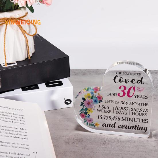 Heart Appreciation Ornament, Transparent Flower Print, Smooth Edge Heart Keepsake, Female Teacher Colleague Nurse Doctor Thank You Grateful Gift