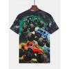 3D Digital Print Kids Stylish Truck Cartoon Animal Pattern T-Shirt Boys Short Sleeve Crew Neck Casual T-shirts