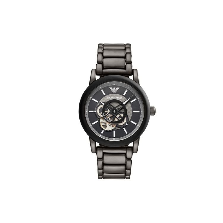 Emporio Armani Automatic Mechanical Watch Stainless Steel Band Black Dial Men watches AR60010