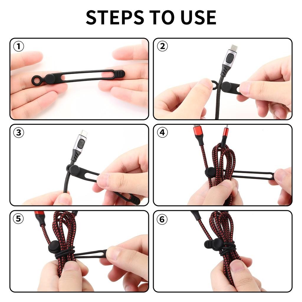 5/10/20 Silicone Cable Ties,Cord Organizer,Cable Straps,Reusable Cord Ties,Travel Cable Organizer ,Cute Elastic Tie, Wire Ties