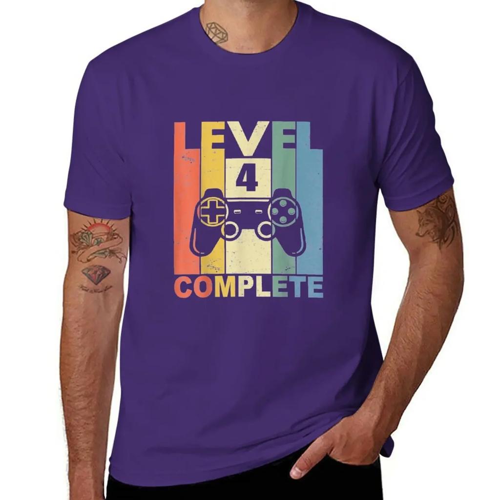 custom t shirts oversized t shirt tops clothes  Level 4 Complete Vintage Celebrate 4th Wedding Gift T-Shirt