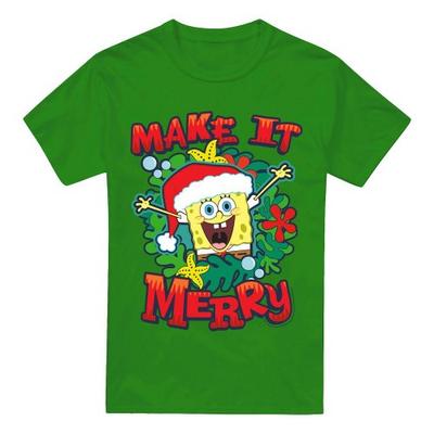 SpongeBob SquarePants Mens Make It Merry Christmas T-Shirt