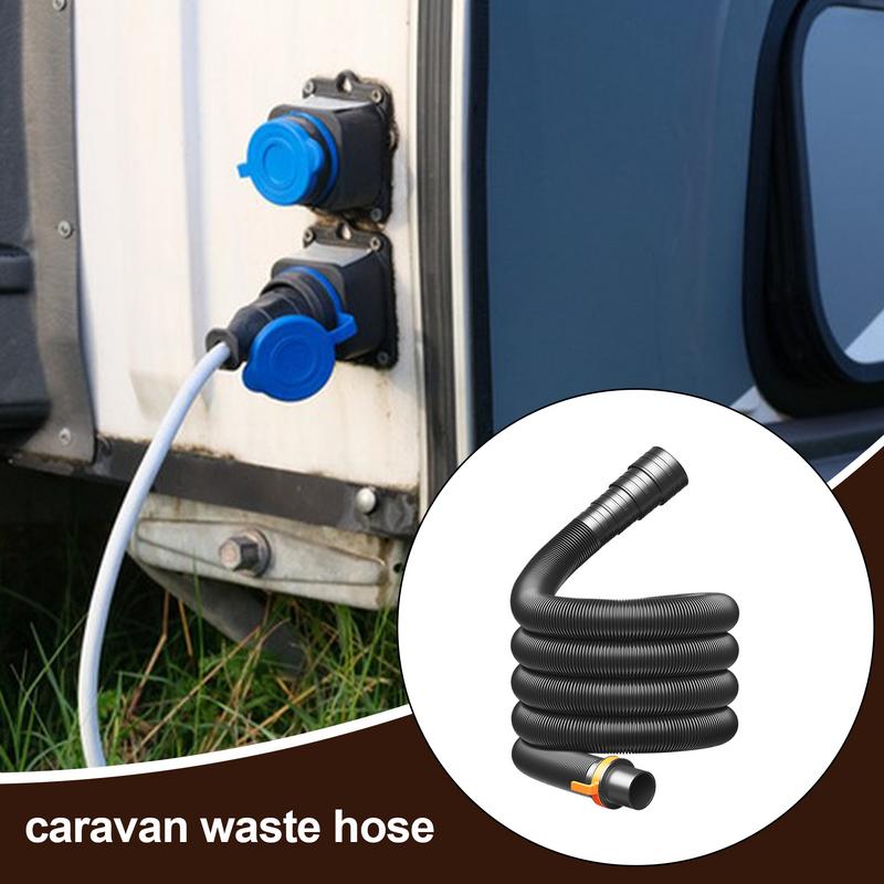 1 Stück 3 Meter Faltbarer Wohnwagen Abwasserschlauch Doppelwandig Verstärktes EVA-Material Abwasserrohr Mit Verstellbarem Adapter Werkzeug